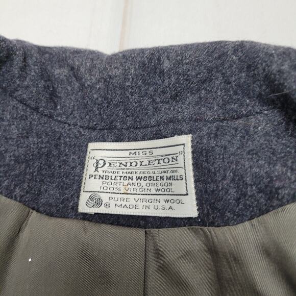 Vintage Pendleton gray wool crop blazer jacket tailored hourglass - Picture 3 of 7